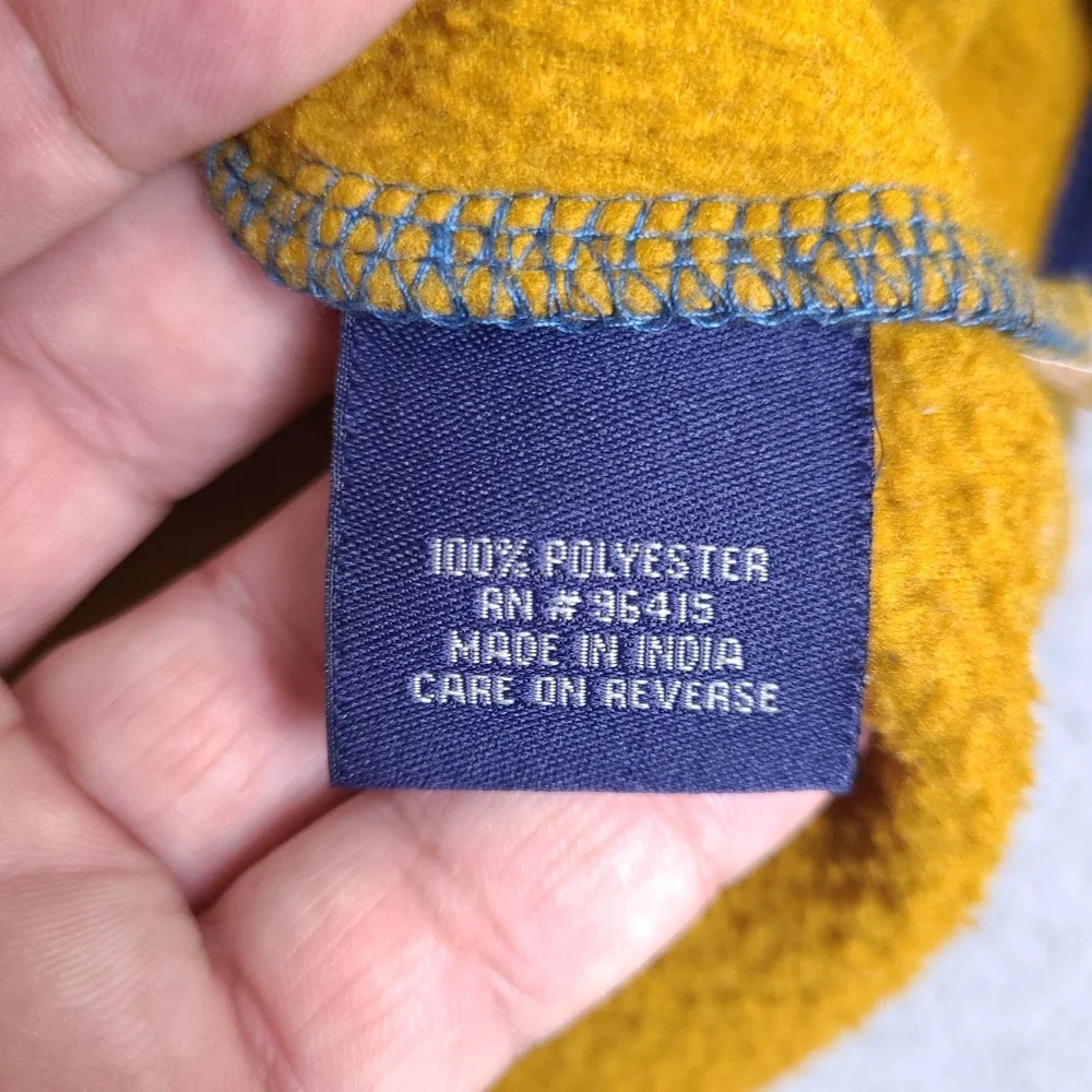 Massive Outdoor Fleece Sweater Mens XL Snap Button Pullover Gold Blue Colorblock
